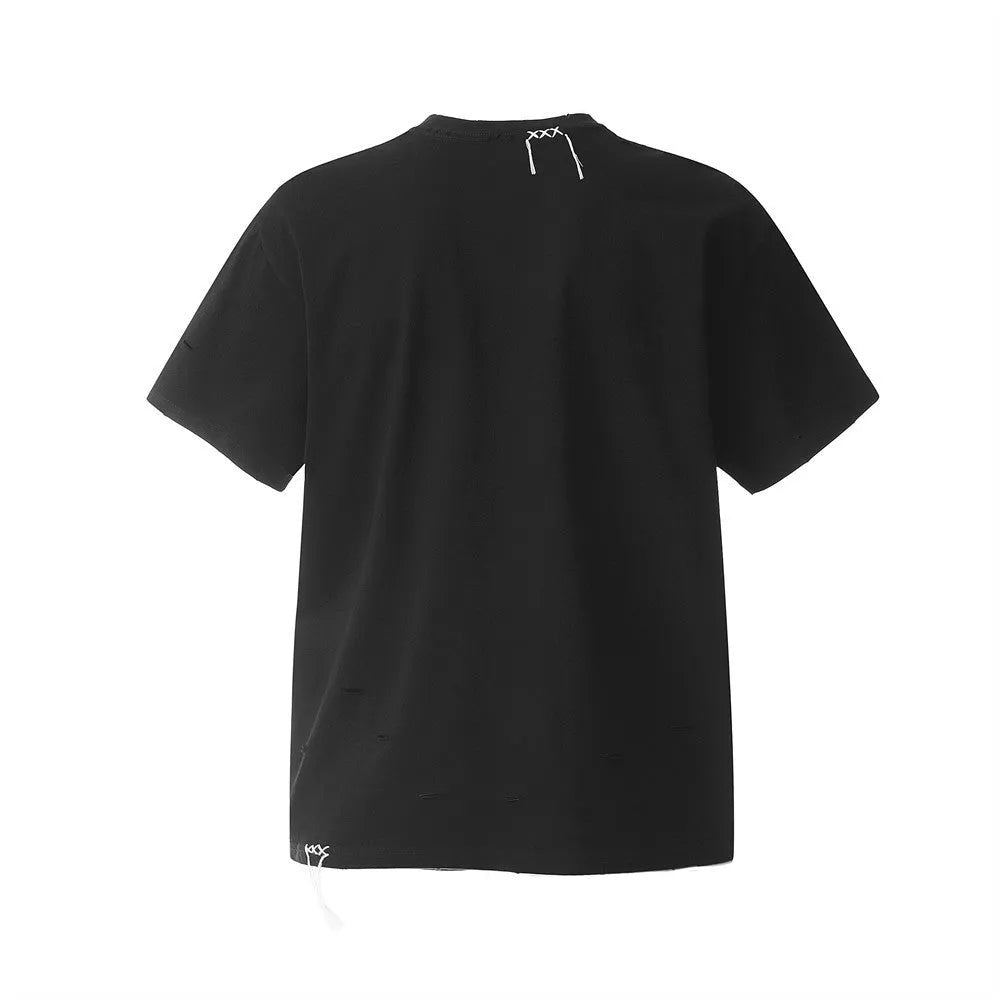Fashion Personality Distressed Short-sleeved T-shirt Men - Bellarte Enchanté Fashion Personality Distressed Short-sleeved T-shirt Men